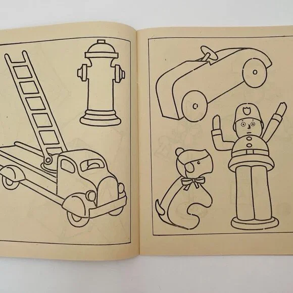 Vintage 1950s Saalfield TOYS TO COLOR Coloring Book Decor Childrens - Picture 9 of 16